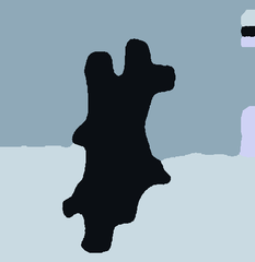 Predicted segmentation: terrain, person, fence, vegetation